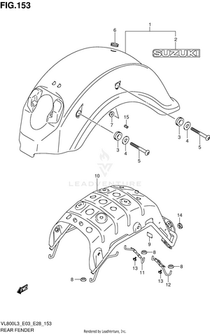 Rear Fender (vl800l3 E03) Schematic