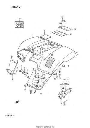 Rear Fender (model K) Schematic