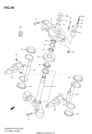 Steering Stem (sv650k3/k4/k5/k6/k7/ak7) Schematic