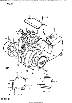 Crankcase Cover (model D) Schematic
