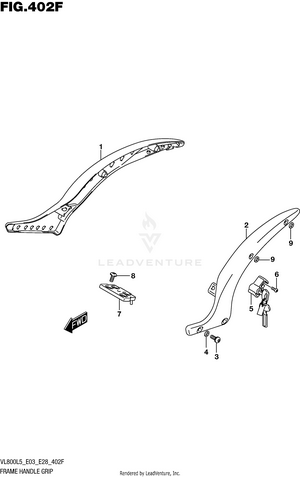 Frame Handle Grip (vl800bl5 E28) Schematic
