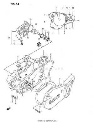 Crankcase Cover-water Pump (k/l/m/n/p/r) Schematic