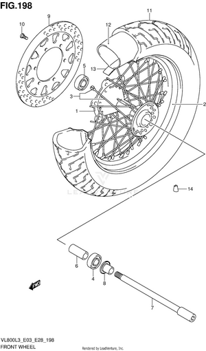 Front Wheel (vl800tl3 E28) Schematic