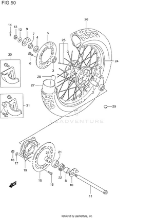 Rear Wheel (model L/m/n/p/r/s) Schematic