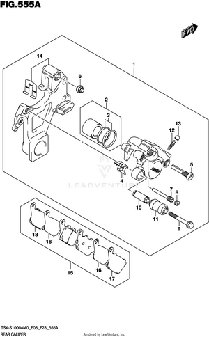 Rear Caliper Schematic