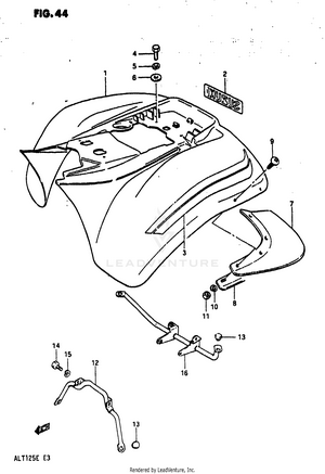 Rear Fender (model E) Schematic