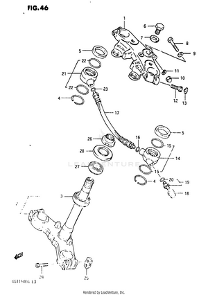 Steering Stem (gs1150es3/ese/esf) Schematic