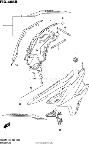 Side Cowling (dl650xa) Schematic