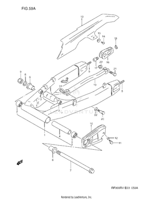 Rear Swinging Arm (model T/v) Schematic
