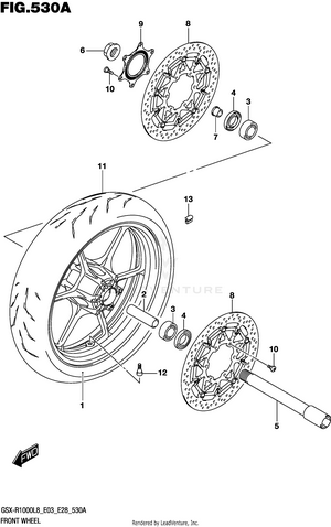 Front Wheel (for Yvb,yww) Schematic