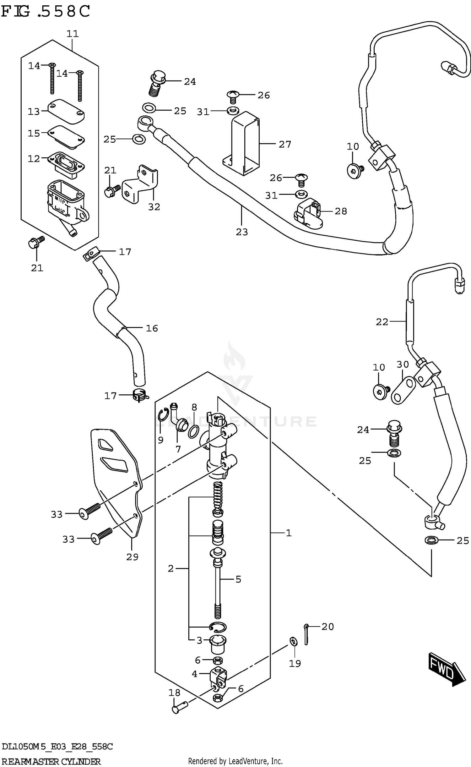 REAR MASTER CYLINDER (DL1050RR)