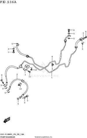Front Brake Hose (gsx-r1000a) Schematic