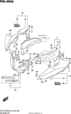 Air Intake Pipe (gsx-r1000a) Schematic