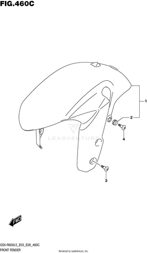 Front Fender (gsx-r600l5 E33) Schematic
