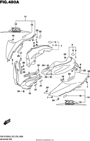 Air Intake Pipe (gsx-r1000l8 E03) Schematic