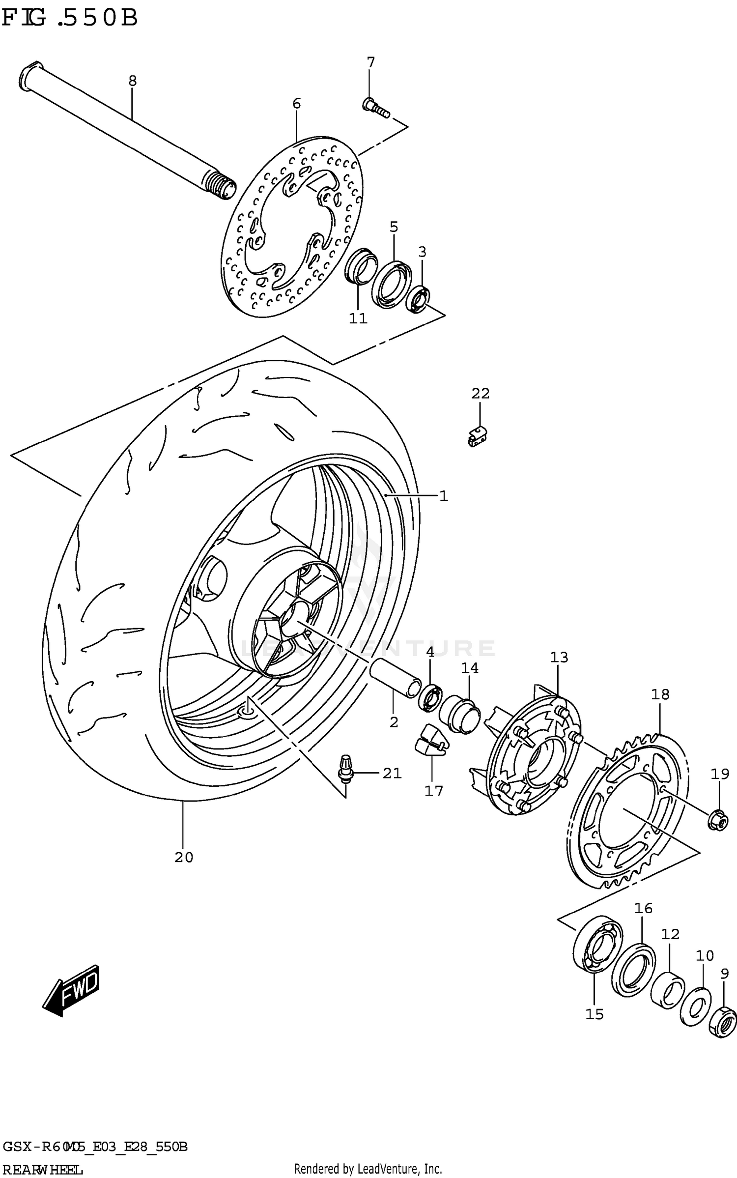 REAR WHEEL (GSX-R600Z)