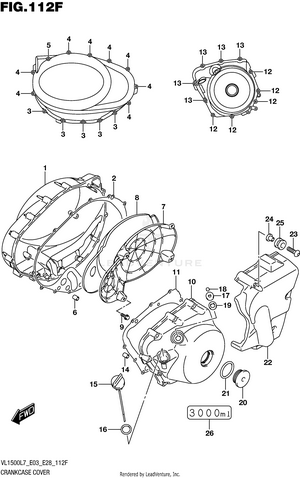 Crankcase Cover (vl1500tl7 E28) Schematic