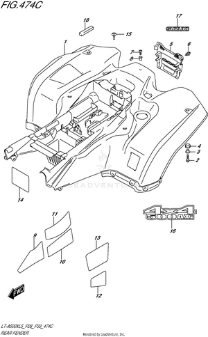 Rear Fender (lt-a500xzl5 P28) Schematic
