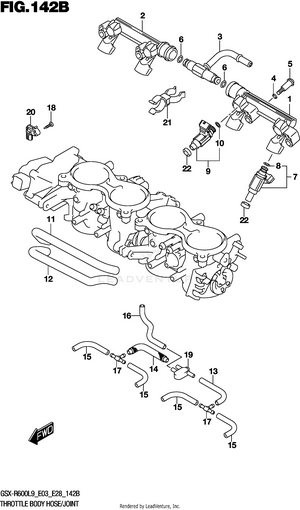 Throttle Body Hose/joint (gsx-r600l9 E28) Schematic