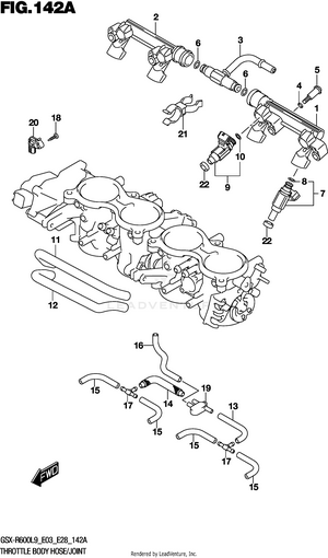 Throttle Body Hose/joint (gsx-r600l9 E03) Schematic