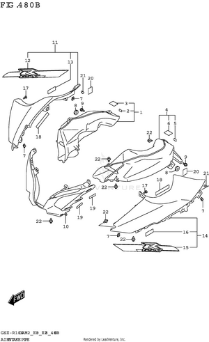 Air Intake Pipe (gsx-r1000ra) Schematic