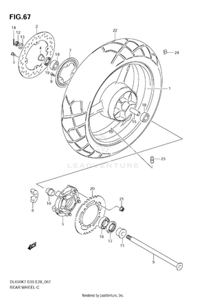 Rear Wheel (dl650ak7/ak8/ak9) Schematic
