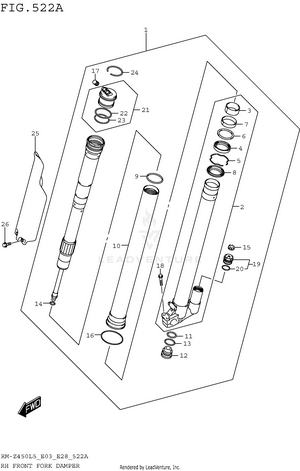 Rh Front Fork Damper (rm-z450l5 E03) Schematic