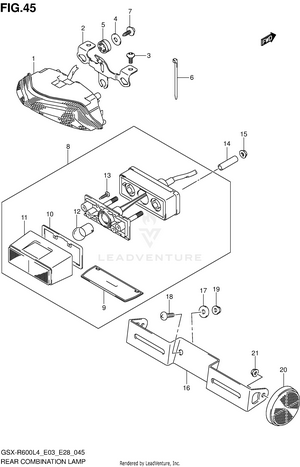 Rear Combination Lamp (gsx-r600l4 E28) Schematic