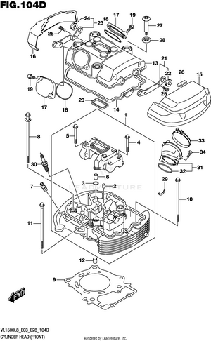 Cylinder Head (front) (vl1500btl8 E28) Schematic