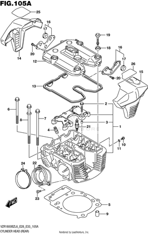 Cylinder Head (rear) Schematic