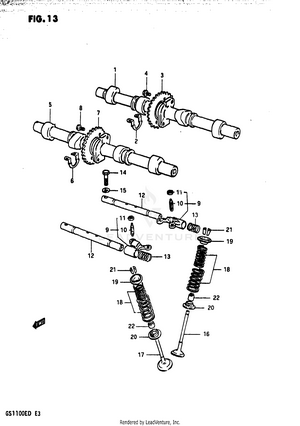 Cam Shaft - Valve (model D) Schematic
