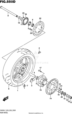 Rear Wheel (sv650al7 E33) Schematic