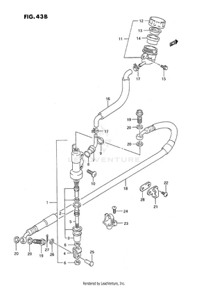 Rear Master Cylinder (model M/n/p/r/s/t) Schematic