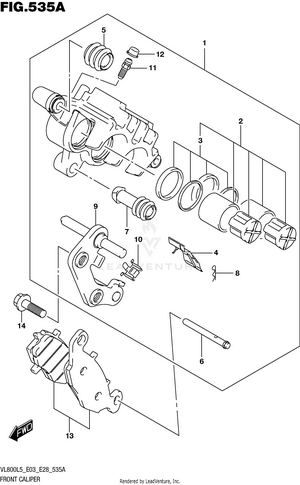 Front Caliper (vl800l5 E03) Schematic