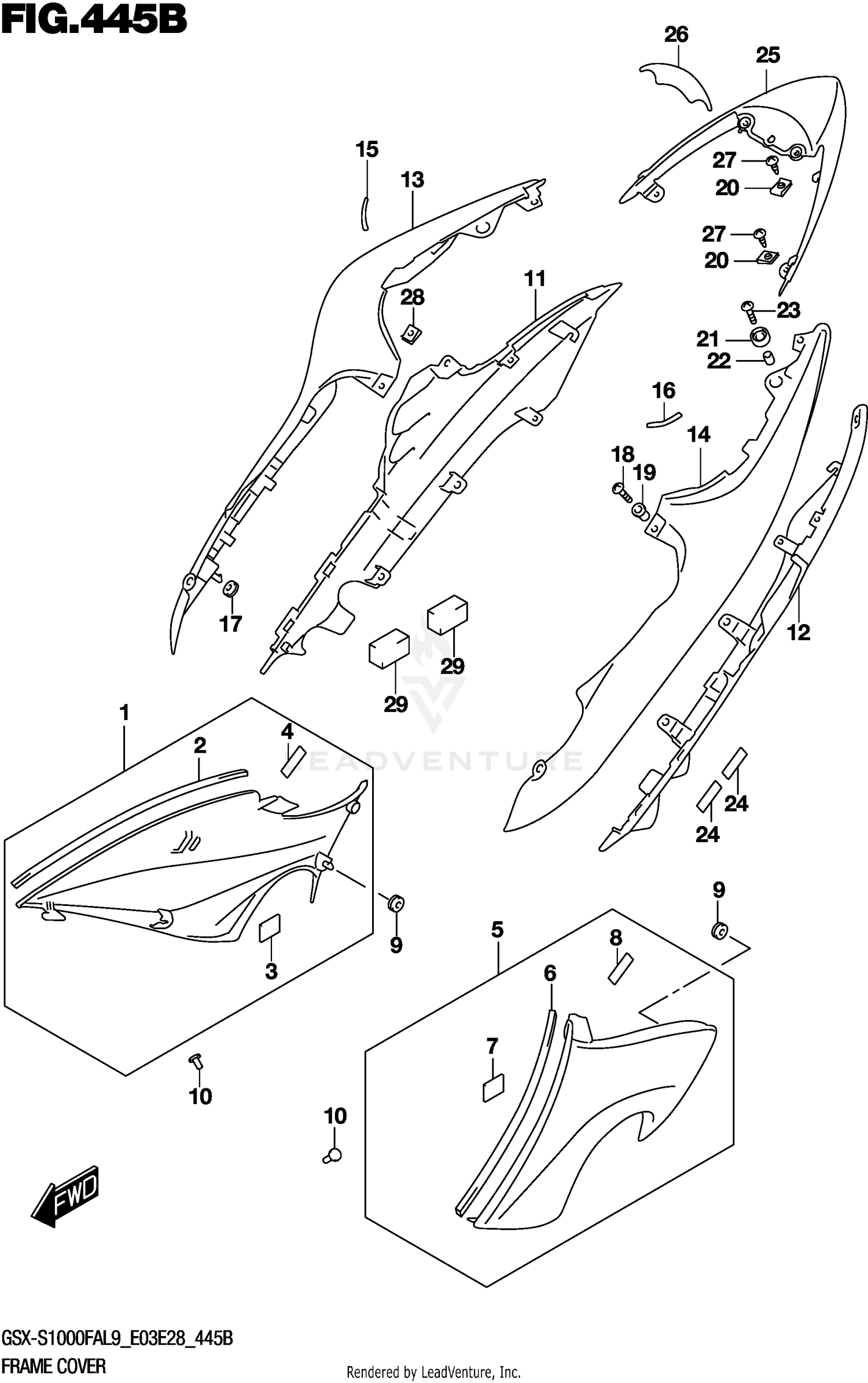 FRAME COVER (GSX-S1000FAL9 E28)