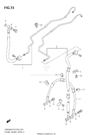 Front Brake Hose(sv650ak8/sak8) Schematic