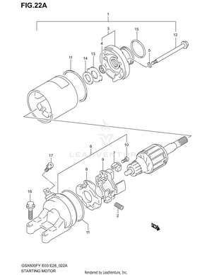 Starting Motor (model K1/k2/k3) Schematic