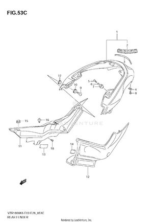 Rear Fender (model K9) Schematic