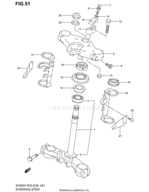 Steering Stem (sv650x/y) Schematic