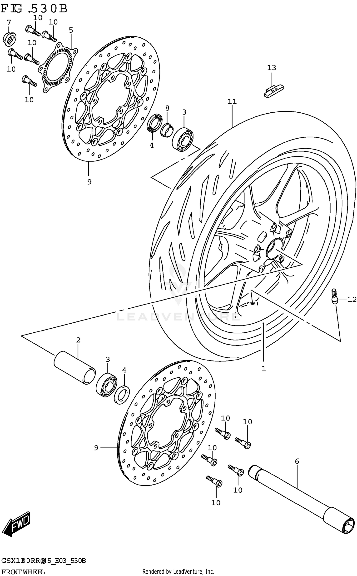 FRONT WHEEL (GSX1300RRQK:(E03,E33))