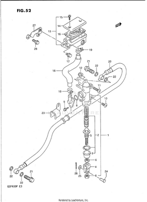 Rear Master Cylinder (model M/n) Schematic