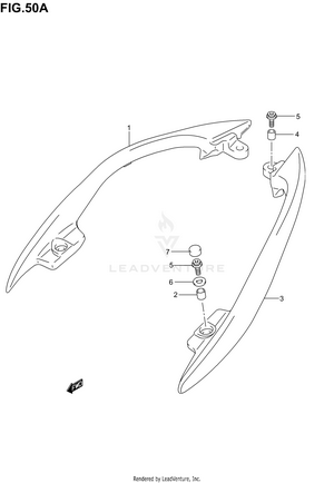 Pillion Rider Handle (side)(model K4) Schematic