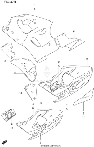 Under Cowling Body (model X) Schematic