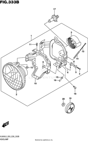 Headlamp (vl800l5 E33) Schematic