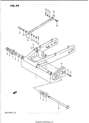 Rear Swinging Arm (model J/k) Schematic