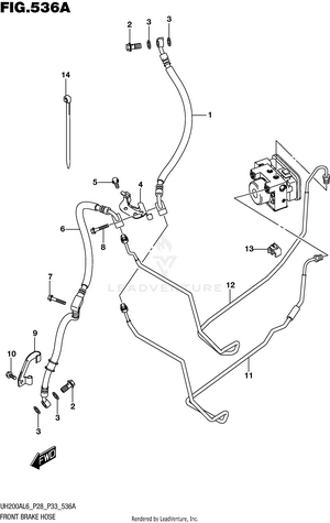 Front Brake Hose (uh200al6 P28) Schematic