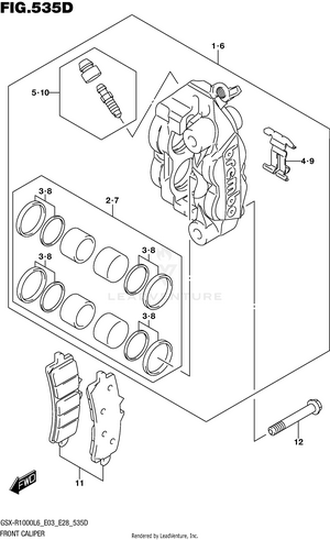 Front Caliper (gsx-r1000al6 E28) Schematic