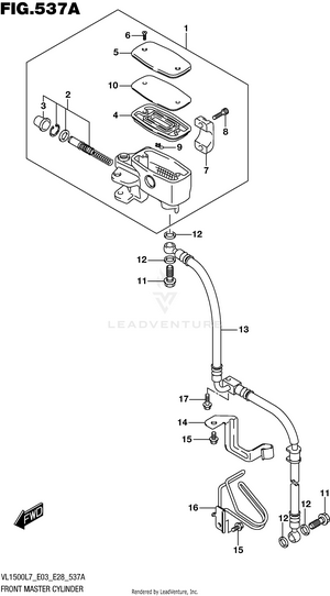 Front Master Cylinder (vl1500bl7 E03) Schematic