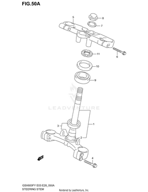 Steering Stem (model K3) Schematic