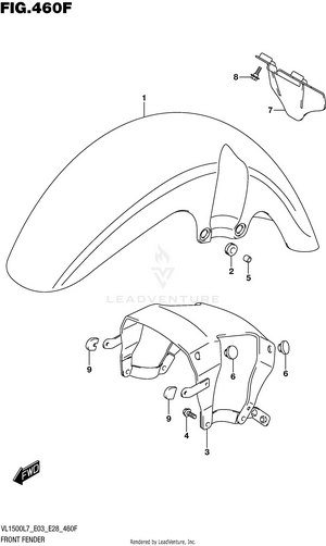 Front Fender (vl1500tl7 E28) Schematic